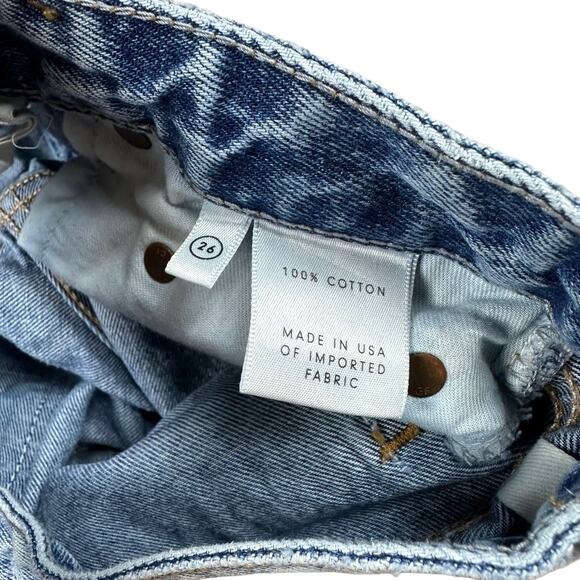 GRLFRND Helena High Rise Denim Cut Off Shorts Women's Size 26 Very Distressed - Picture 4 of 6